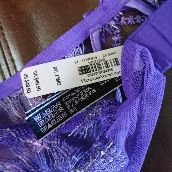 VICTORIA'S SECRET VERY SEXY STARSTRUCK GARTER BELT, BRIGHT VIOLET M/L - Picture 11 of 11